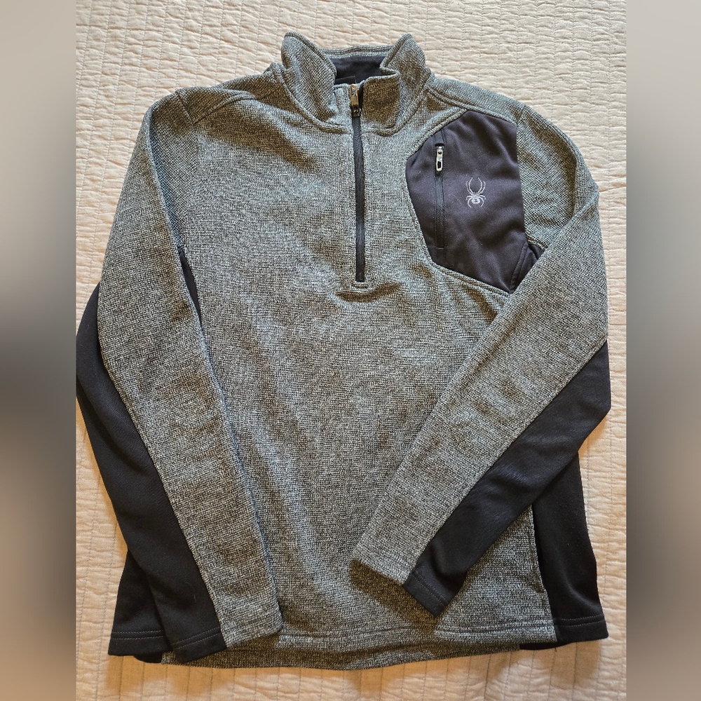 Men's Spyder Grey Quarter Zip Size Large